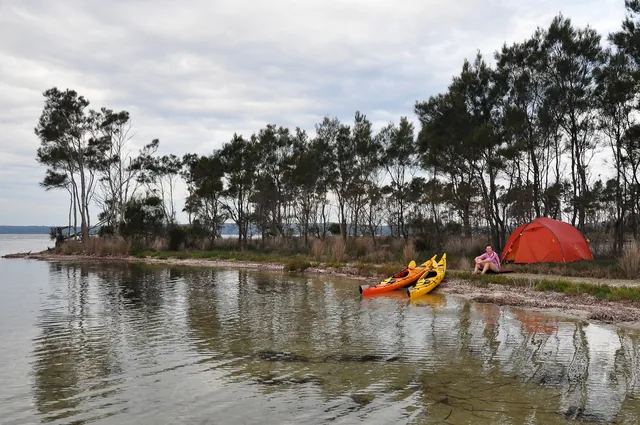 The kayaks proving that they can find the perfect secluded camp sites [*gold star*]