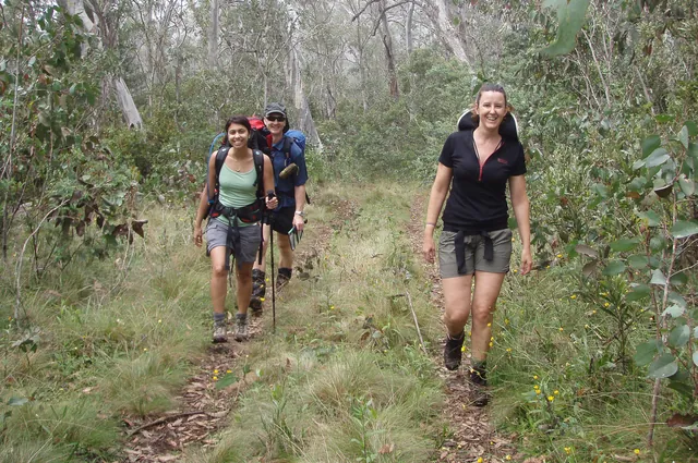 The gang in high spirits now that we've ditched the heavy backpacks