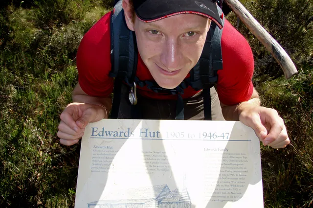 Edward at Edwards Hut next to Edwards swamp