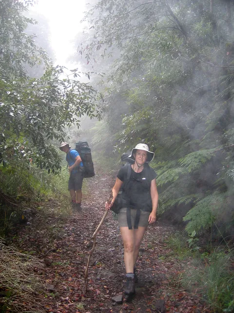 Day 3 - Misty conditions on the final descent. Looks like I'm readying for a slash