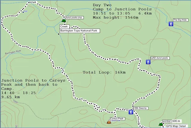 Day-2 GPS trail map [Barry Thompson ©]