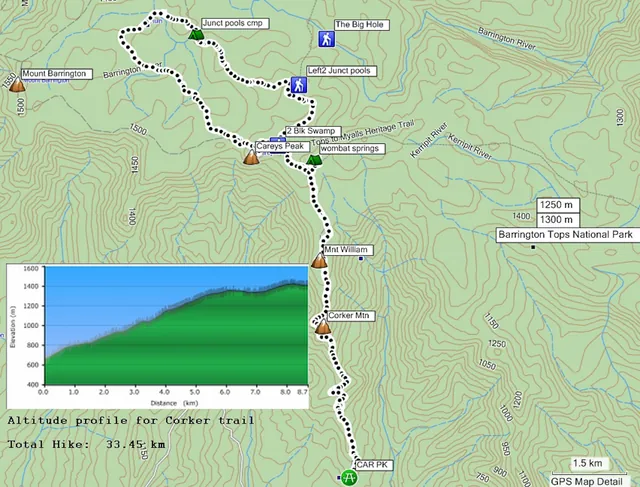 Complete route GPS trail map [Barry Thompson ©]