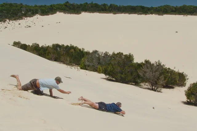 WillieG braves it first and Nev (our guide) gives him a turbo boost shove-off
