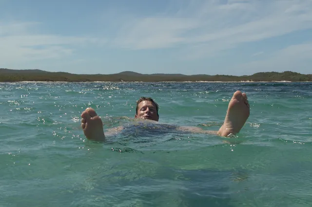 This is the first time I've had a swim in a warm freshwater lake - great feeling, no salty stickyness