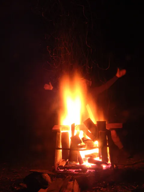 Now that's what you call a roaring campfire