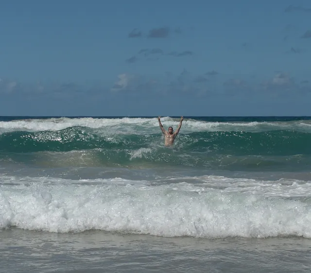 I tackled some of the big crashing waves