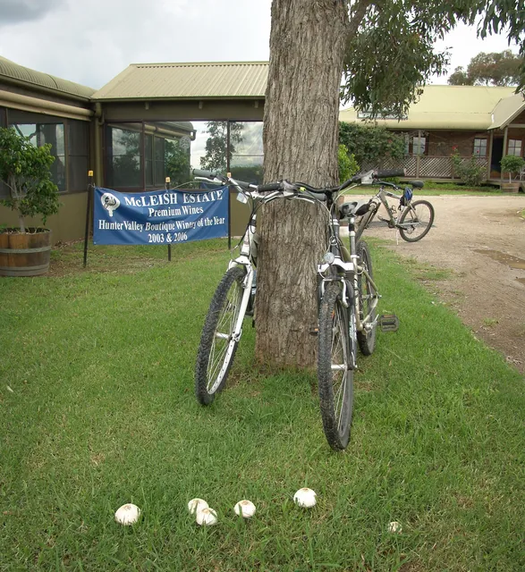 The hogs parked up outside the McLeish Estate