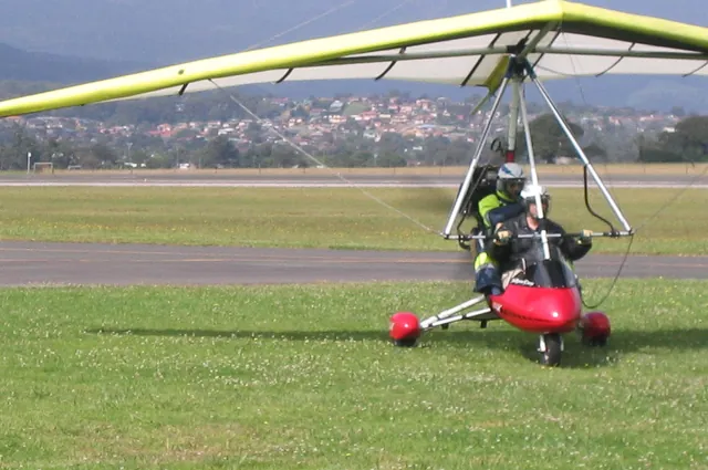 Our instructor for the day, Ned, touches down with another student flying as part of his license training