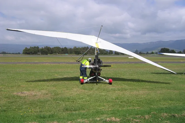 Prepping the microlight for Mr Mike's flight