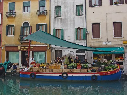 There are no cars in Venice, so everything has to be transported by boat