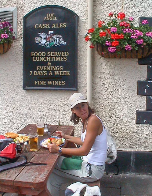 A well deserved lunch at The Angel in Pontneddfechan