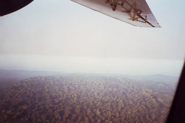 Looking down on the undulating hills towards El Valle