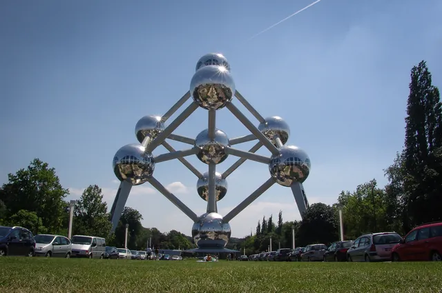 The recently renovated 'Atomium' structure to the north of the city at the Heizel metro stop
