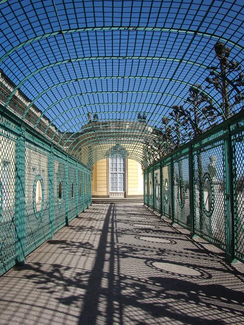 A trellis arch at the wing of Sanssouci Palace