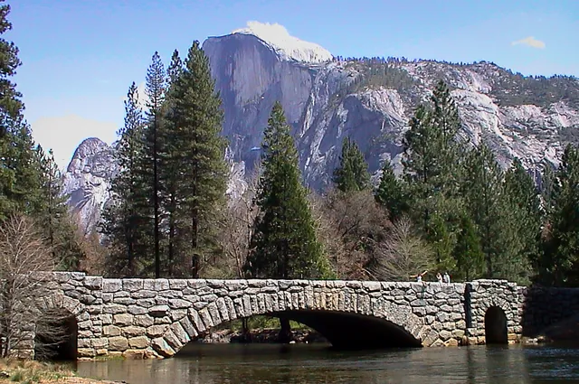 Stoneman Bridge sits before the mighty Half Dome