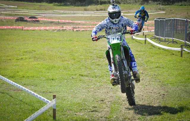 Popping a quality wheelie down the whole straight