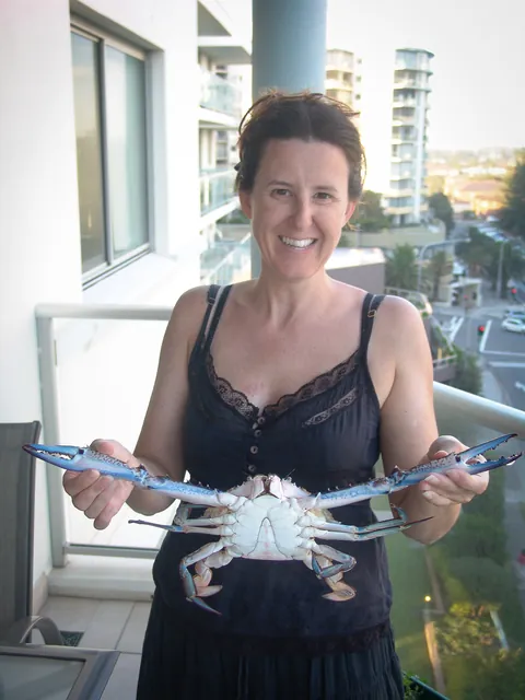 Gill's catch of the day - a blue swimmer crab
