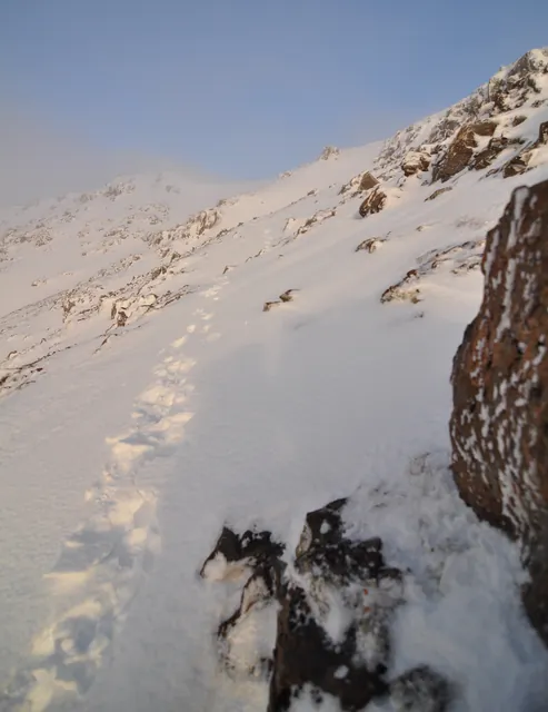 Lacking crampons was a bit unnerving  but the surface felt solid enough to proceed with confidence