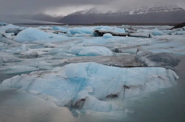 Loving the hard compacted blue ice stripes through the 'berg