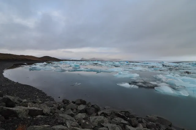 Jokulsarlon lagoon vista looking west near the start point