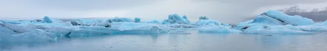 Jokulsarlon panorama ... how cool are those blue 'bergs?