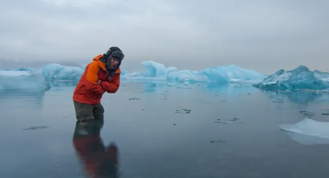 Chilly conditions in the lagoon - I nearly lost my smartphone during this stunt, forgetting that it was still in my thigh side pocket