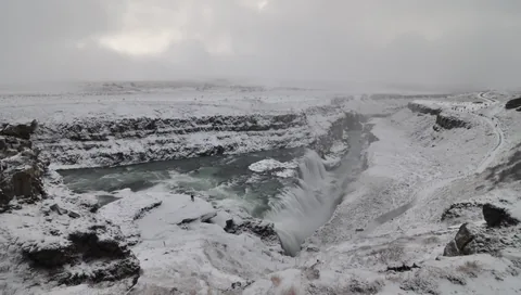 Looking down on a very cold Gulfoss (Golden Falls)
