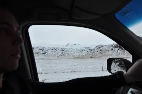 Looking across at the base of the Eyjafjallajökull volcano, which erupted in 2012 causing chaos across Europe