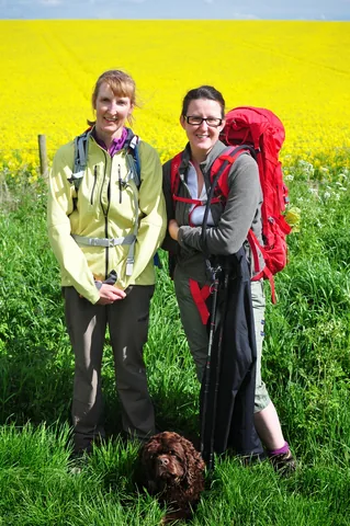 Stunning rapeseed backdrop for the a shot of the girls (and dog)