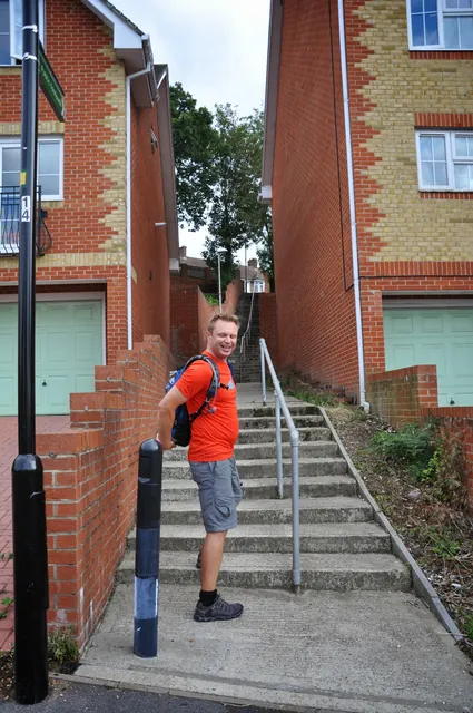 Our legs were shot at this point. Anything uphill was despised, including this stairway, which Neil and the girls ran up to get it over with :)