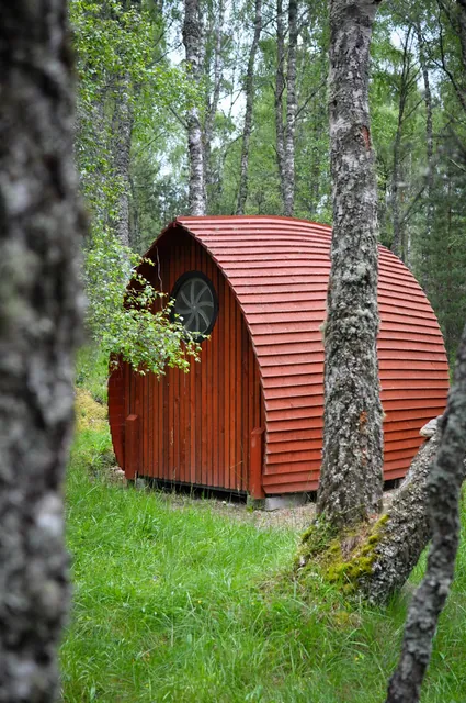 Some strange huts in the Lagganlia Centre