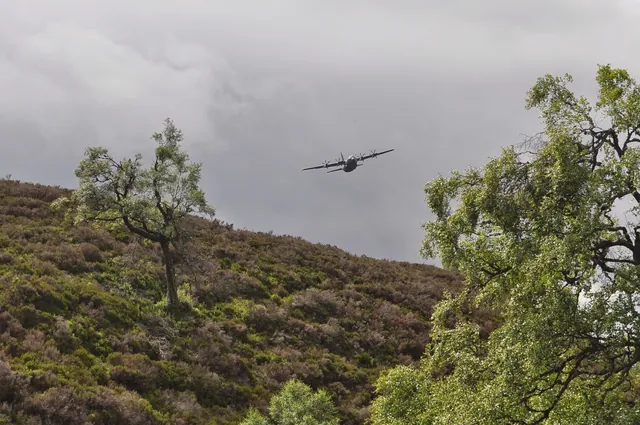 Sitting at camp, we hear a big drone of engines approaching, and then this big bird flew over us at low altitude. Exciting