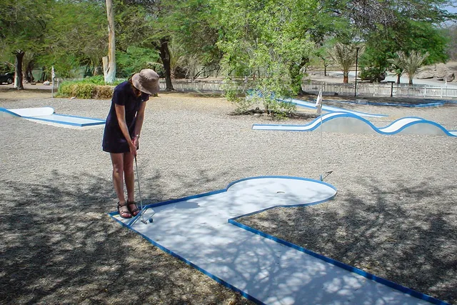 Basic crazy golf course in the hotel grounds