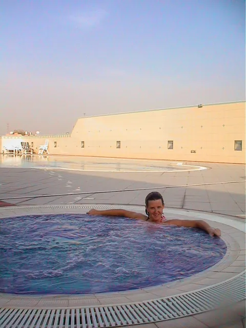 A hot tub is not strictly necessary in Dubai since the pool and sea is of a similar gorgeous temp, but the bubbles are a nice touch