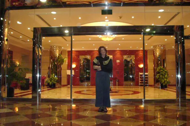 Reception to our apartment block. Super shiny