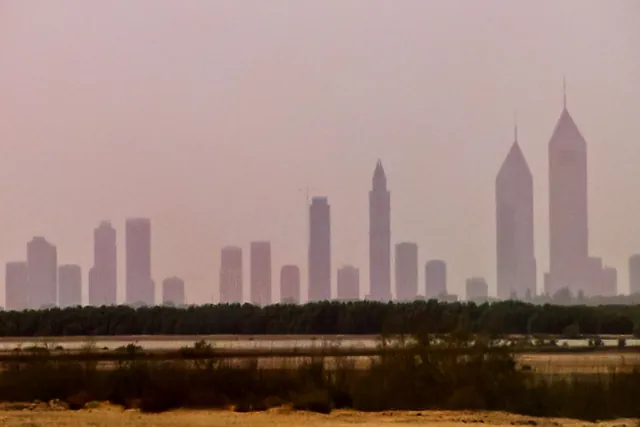 Sheik Zayed Road, looking from afar in 2004
