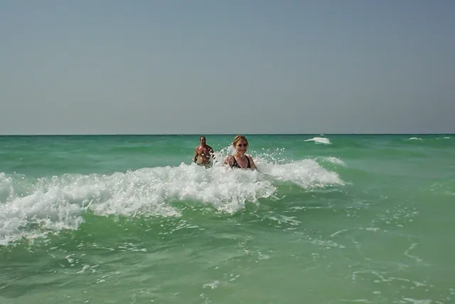 Parentals enjoying the gorgeous autumn sea temps. - One of Dubai's many allures
