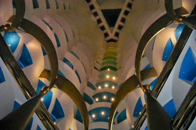 Visiting the Burj Al Arab for a posh seafood dinner