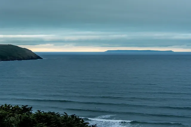 Looking across Morte Bay to Lundy Island