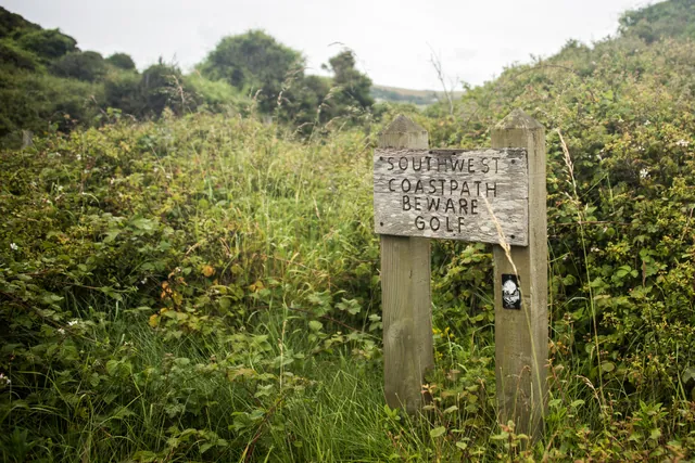 The path crosses Saunton Golf Club