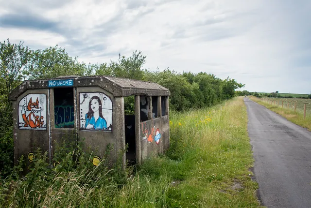 Some clever graffiti on the overlapping Tarka Trail between Barnstaple and Fremington