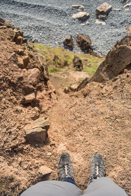 Steep drop to the bottom