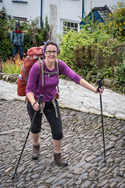 Hiking boots are a bonus on the Clovelly street. Most visiting tourists are completely unprepared for how steep, uneven and slippery the street surface is