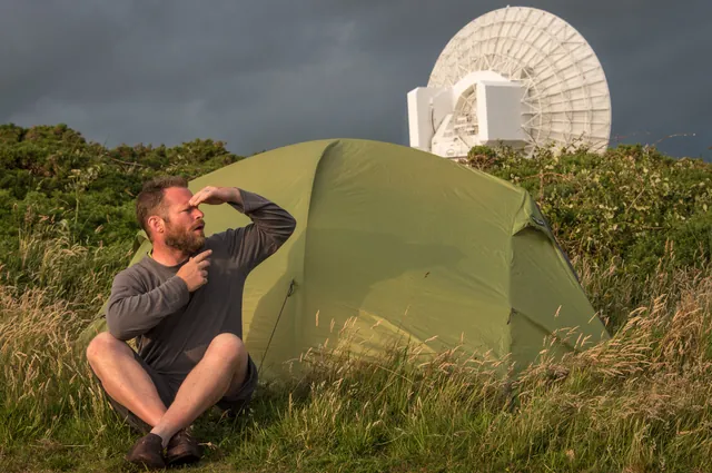 Camped up on Harscott High Cliff on the outskirts of the GCHQ Bude radio station site