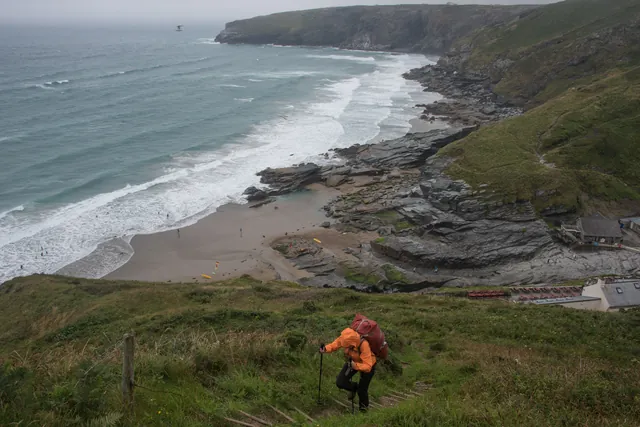 Climbing up from Trebarwith Strand