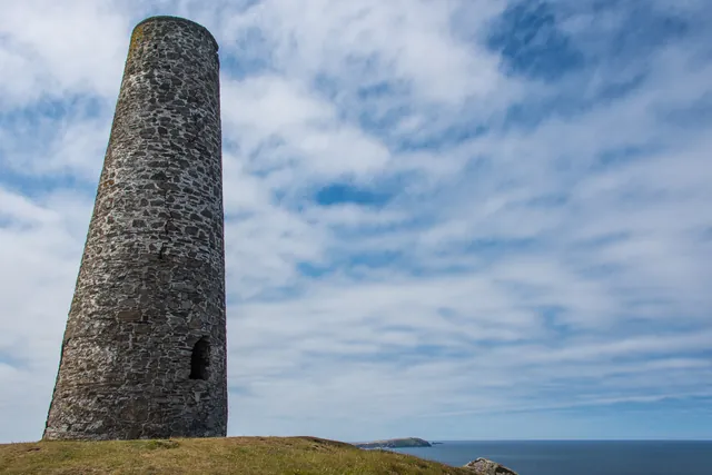 Daymark navigation beacon above Stepper Point