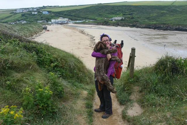 Dropping down to the beach at Mawgan Porth