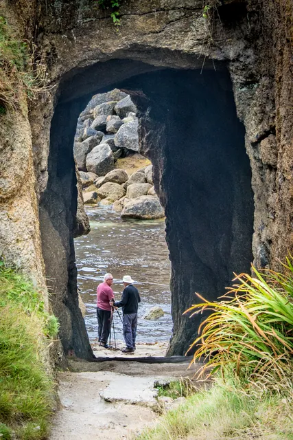 A couple of elderly gents at the arch at Porthgwarra (if memory serves)
