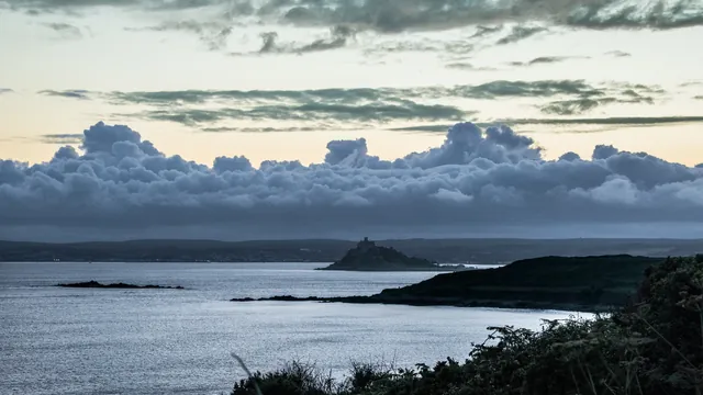 St Michael's Mount from our wild camp at Zawn Susan