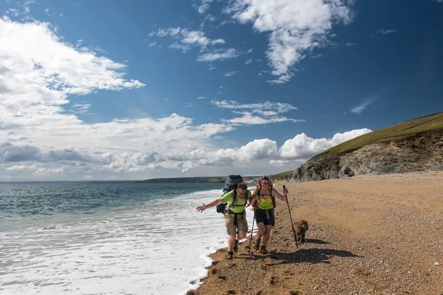 Hard going hiking through pebbles with heavy packs on